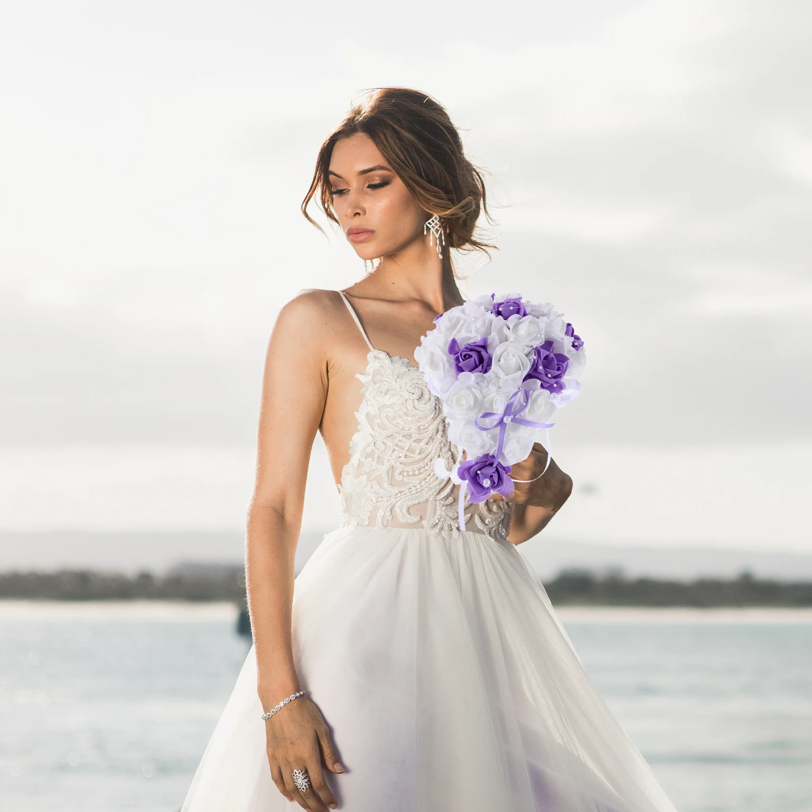 

Artificial Wedding Bouquet Realistic Rose Bridal Flowers Hand Decoration Timeless Beauty Versatile Flower Bouquets For Bride