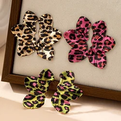 stud earrings for women Metal Leopard Print Fan Flowers geometric simple style ear accessories fashion jewelry BE548