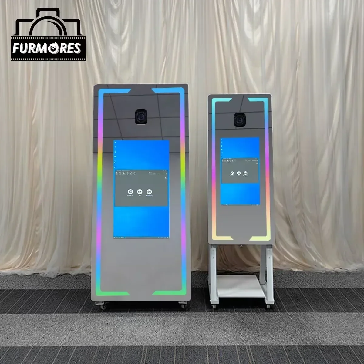 wedding events photobooth portable selfie magic mirror photo booth touch screen machine led frame kiosk with and printer