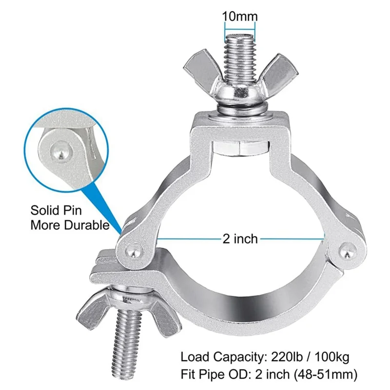 Imagem -05 - Alumínio Stage Light Clamps para Truss2 o Clamps 220lb Led Par Light Clamps 4851 mm od Tubo Tubo 10 Pcs
