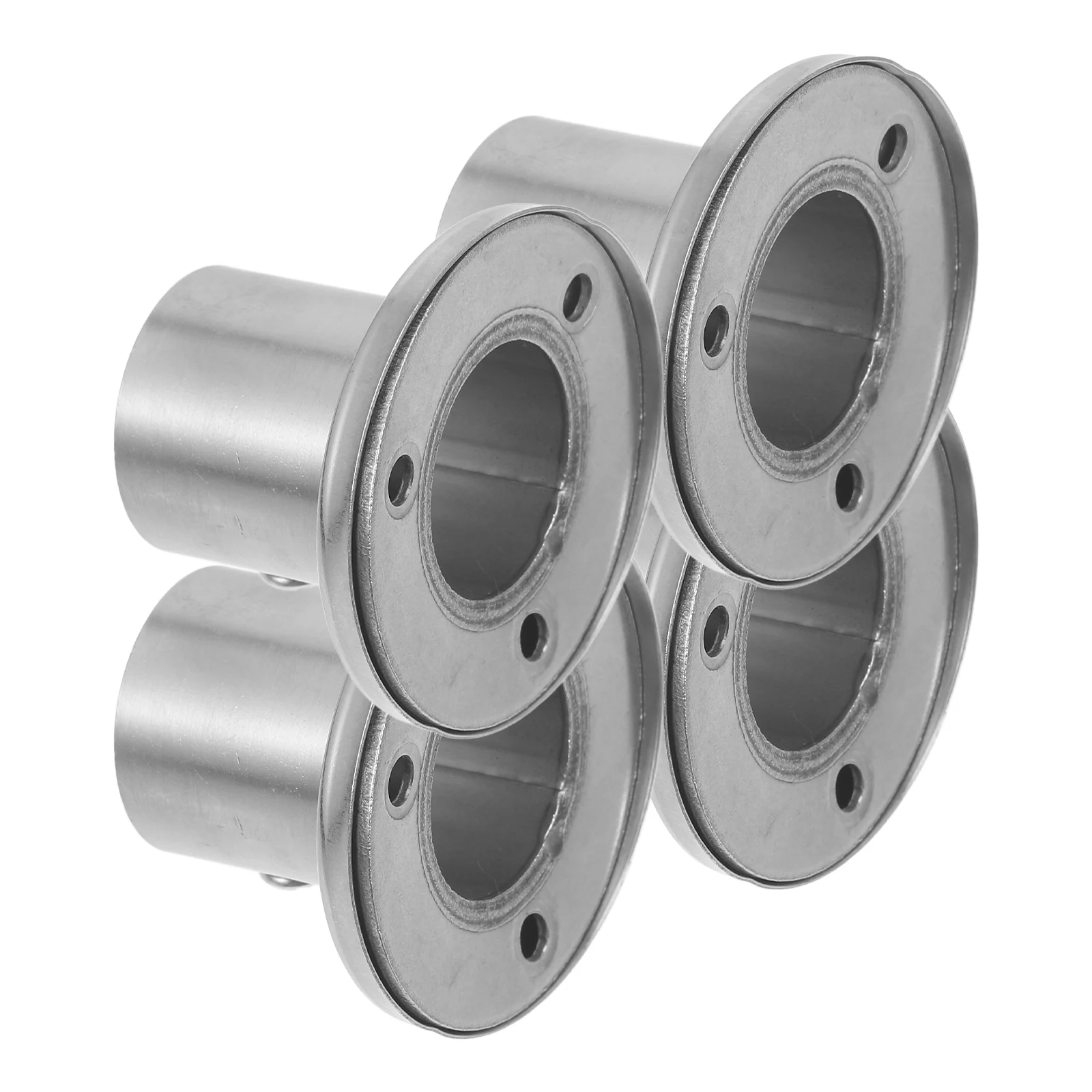 

4Pcs Shower Curtain Rod Flanges Stainless Steel Closet Rod Brackets Round Holder for Bathroom Home Closet Use