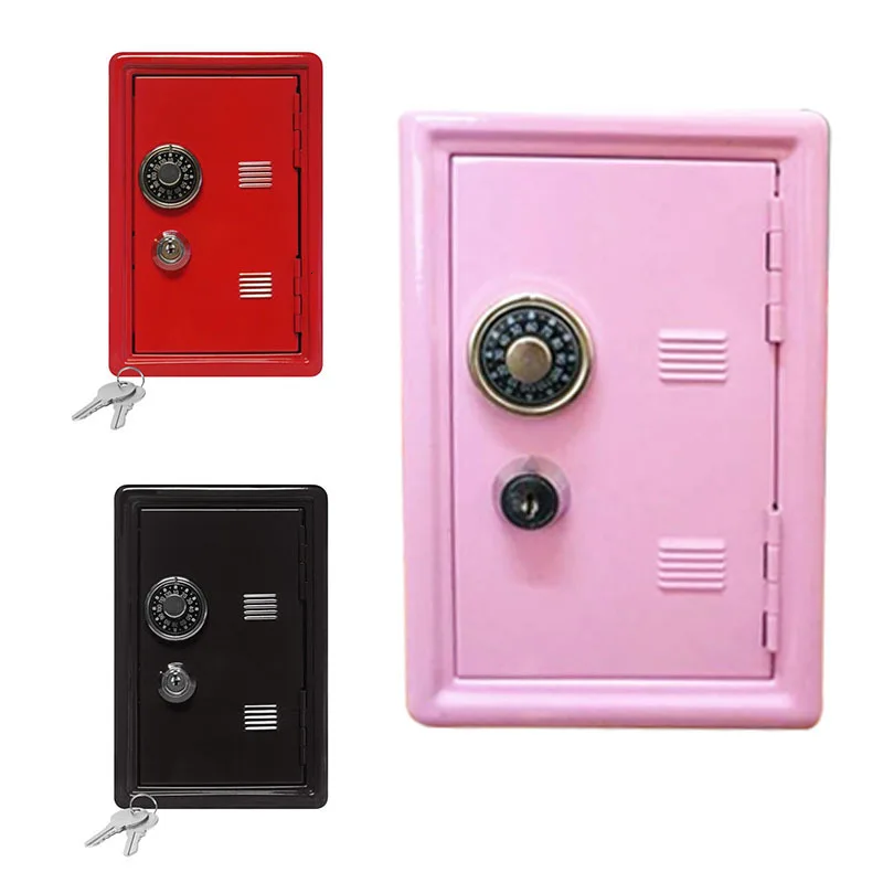 Mini Metal Safe, Household Safe Box, Creative Piggy Bank, Key Safe, Household safe,Key Insurance Cabinet,Desktop Decoration