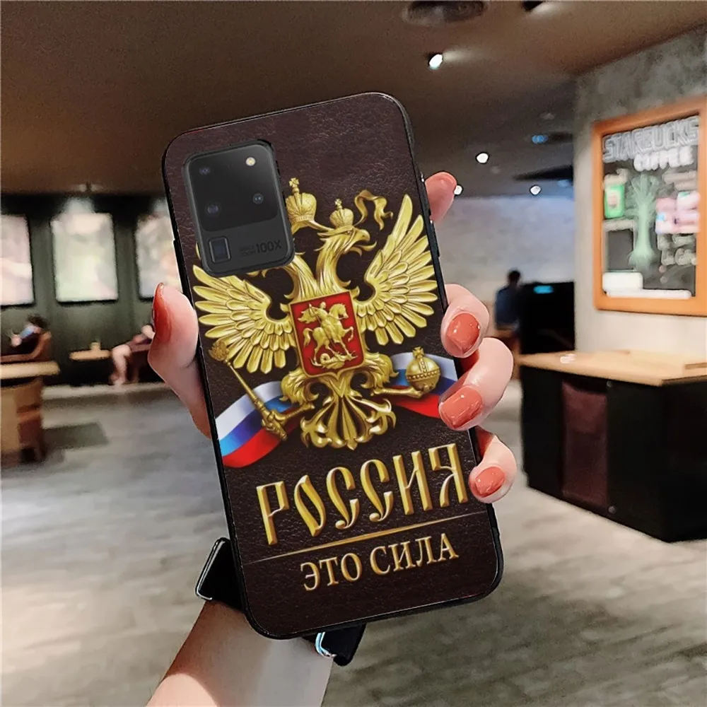 Russia Flag Coat Of Arms Phone Case For Samsung S 9 10 20 21 22 23 30 23plus lite Ultra FE S10lite Fundas