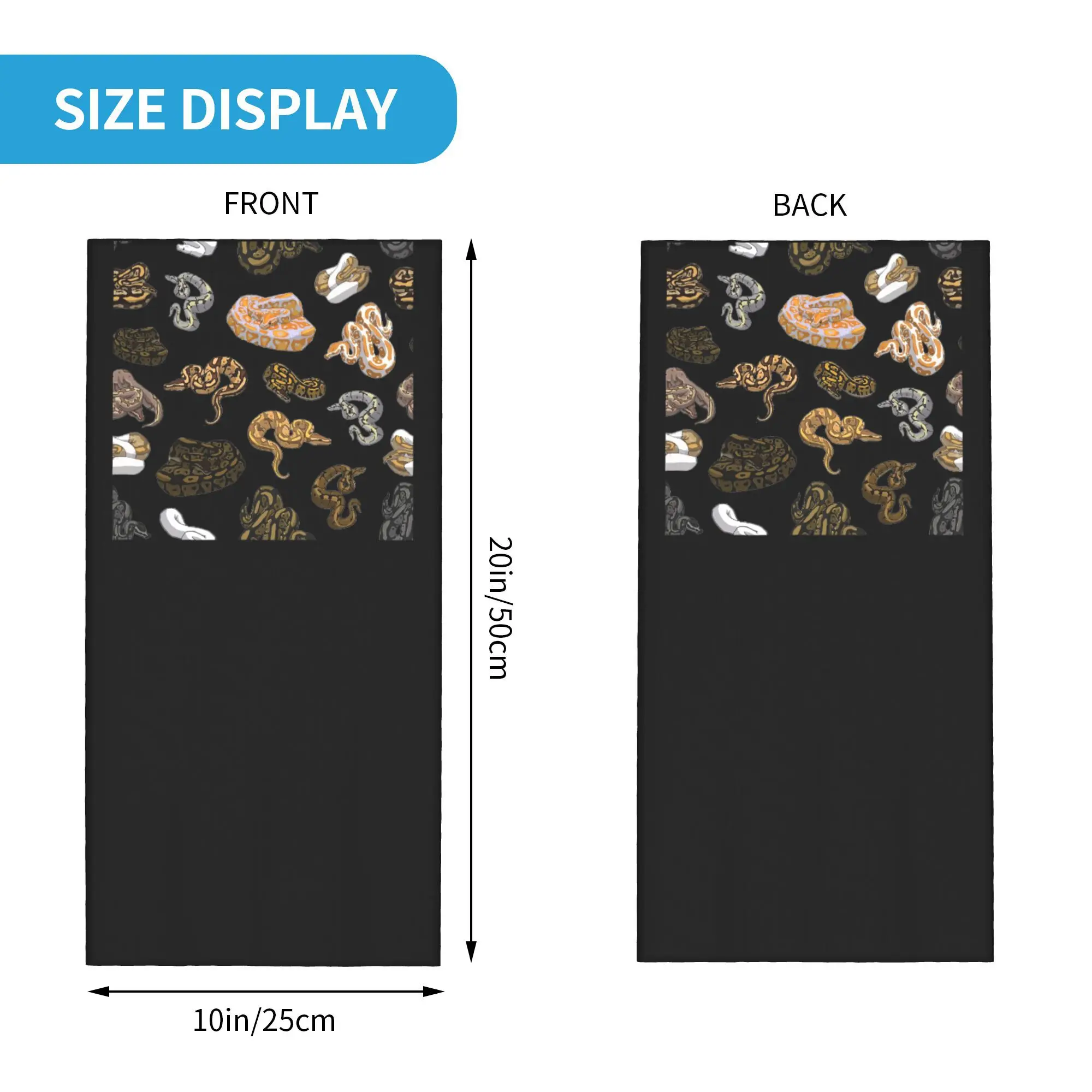 Ball Python Morph Snake Pattern Bandana Neck Cover Printed Magic Scarf Warm Balaclava Riding Unisex Adult Windproof