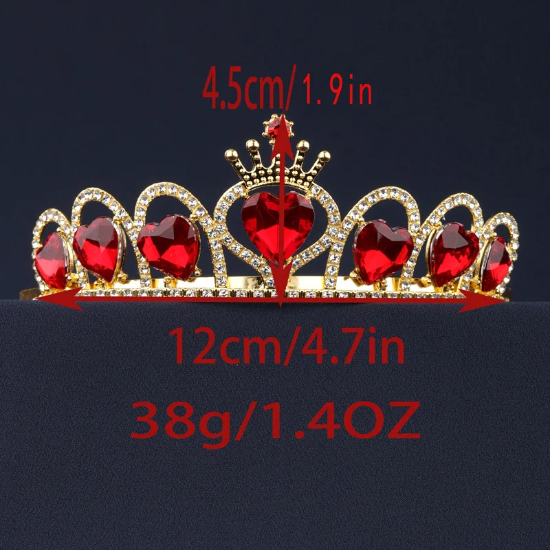 Red Heart Crystal Crown Tiara  - đánh giá và giá Women'S Red Accessories
