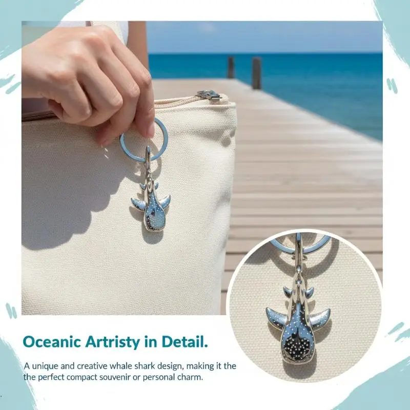 Metall-Ozean-Mini-Walhai-Schlüsselanhänger, kreativer Anhänger, Autoschlüsselring, Taschenanhänger, Geschenk – Detail 12