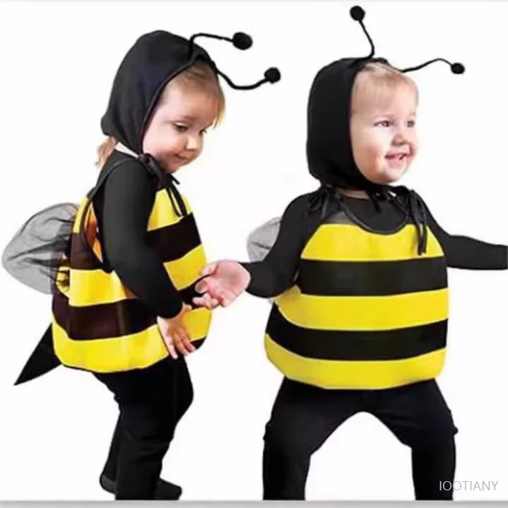 

2025 Halloween Baby Gift Children's Bee Cosplay Costume Carnival Costume Boy Girl Cute Insect Dress Stage Performance Jumpsuit