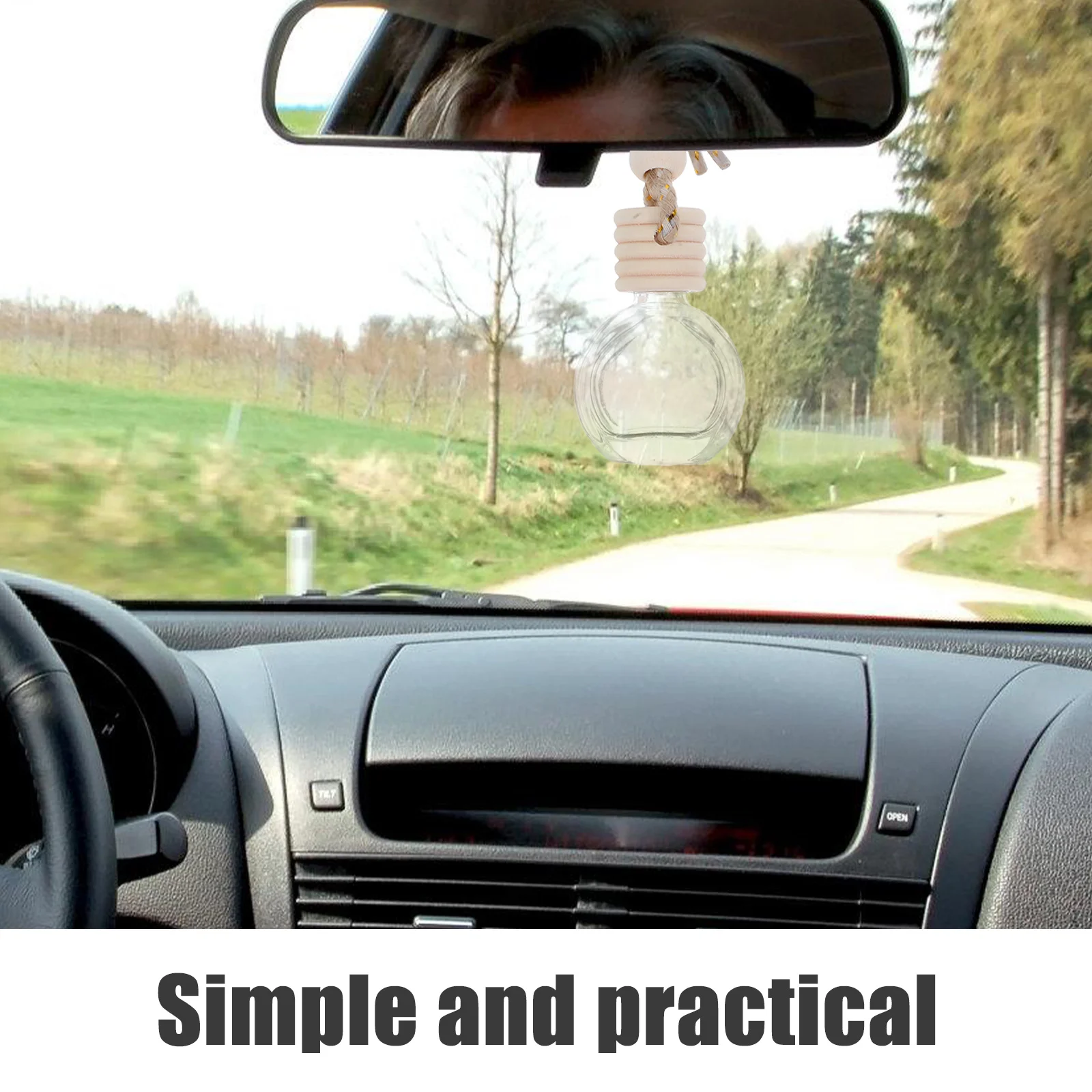 

6Pcs Car Perfume Bottle Pendants Hanging Diffuser for Vehicle Interior Decor Reusable Aroma Container Essential Oil Bottle Car