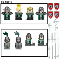 8pcs/set Medieval Warfare Roman Soldier Building Blocks Doll King and Queen knight Accessories Figures For Children  Toys M8111