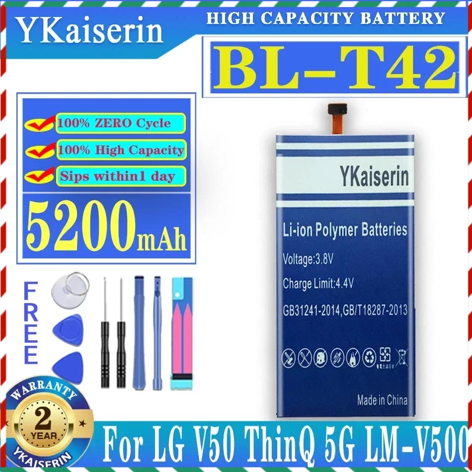 5200mAh BL-T42 Battery for LG V50 ThinQ 5G LM-V500 V500N V500EM v500xm High Quality Replacement Accumulator