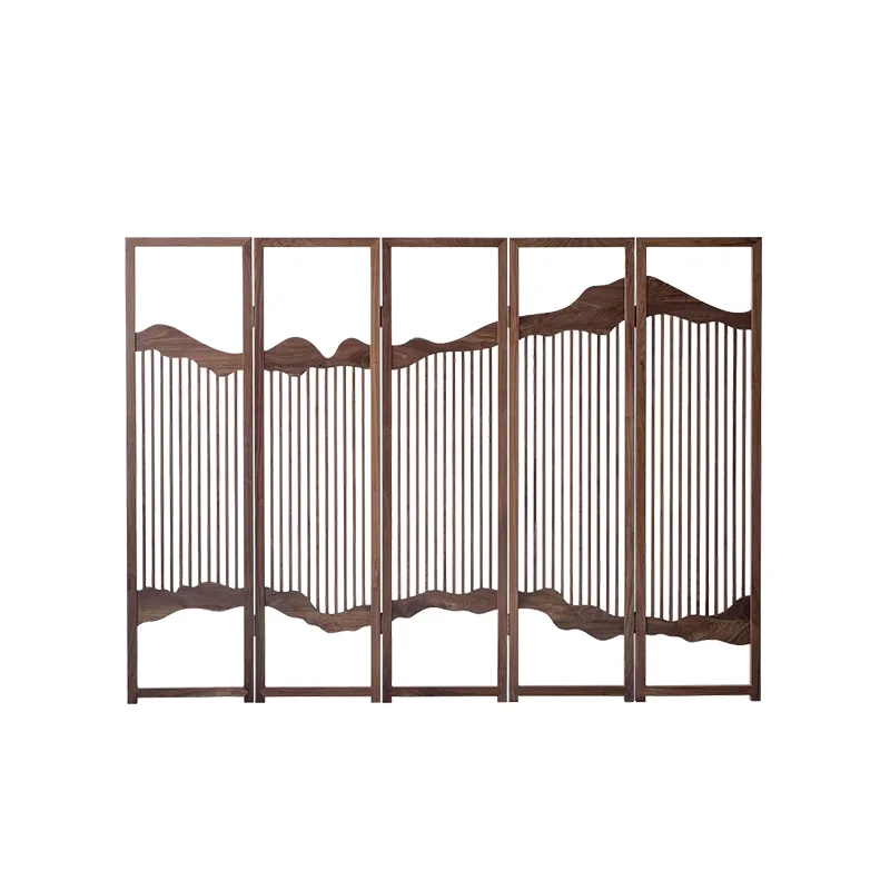 New Chinese-style North American black walnut screen, Song-style aesthetic tea room Zen partition screen solid wood furniture