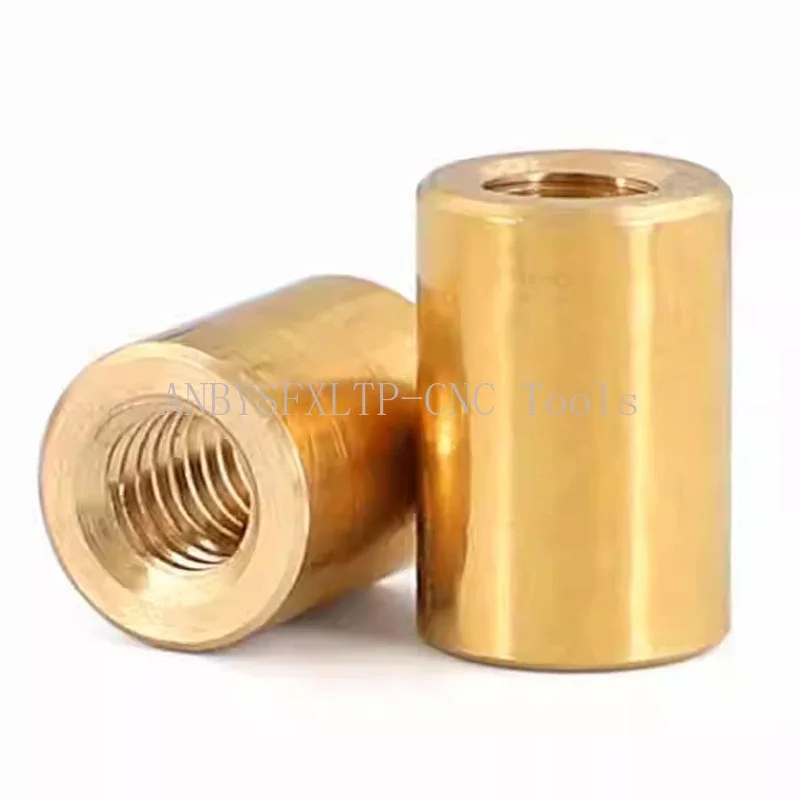 H62 Brass Round Standoff Spacer Column Through-Wire Hole Through-Tooth Copper Round Joint Nut DIY Model Parts M4 M5 M6