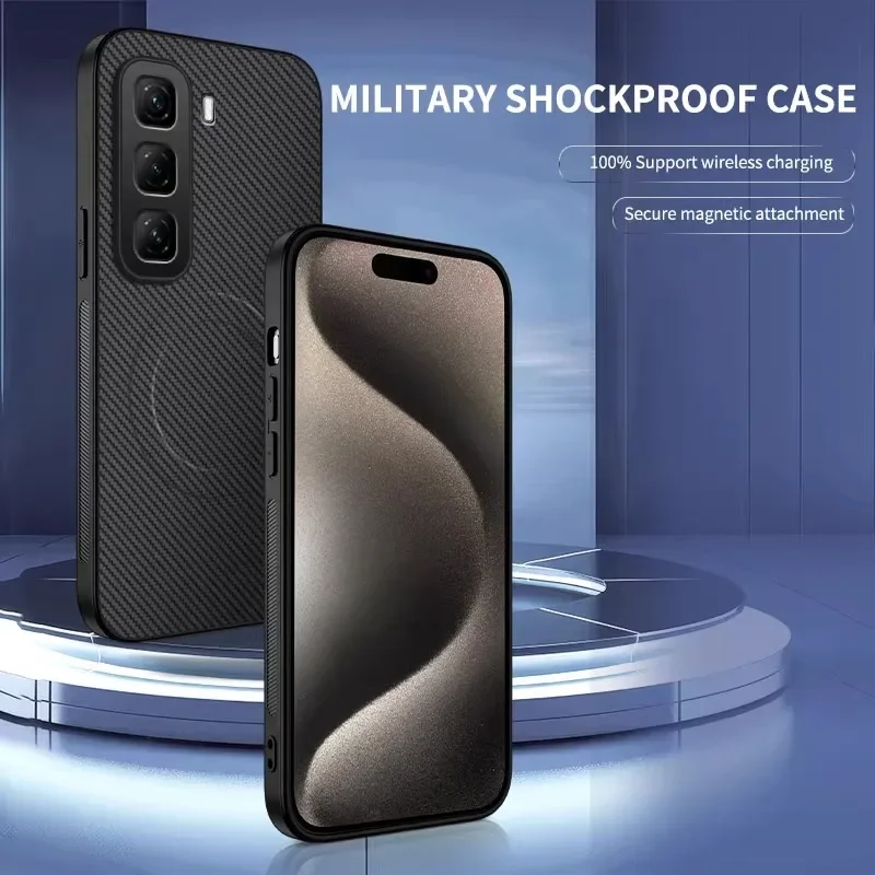 

For infinix Hot 50 pro plus Magnetic Luxury Matte Shockproof CaseMagsafe Wireless Charge Cover For infinix Hot 50 pro plus Case