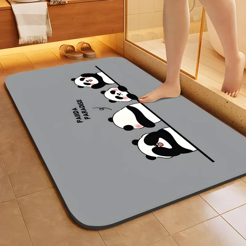 

panda paradise Bathroom diatom mud absorbent mat quick dry non-slip mat for bathroom door