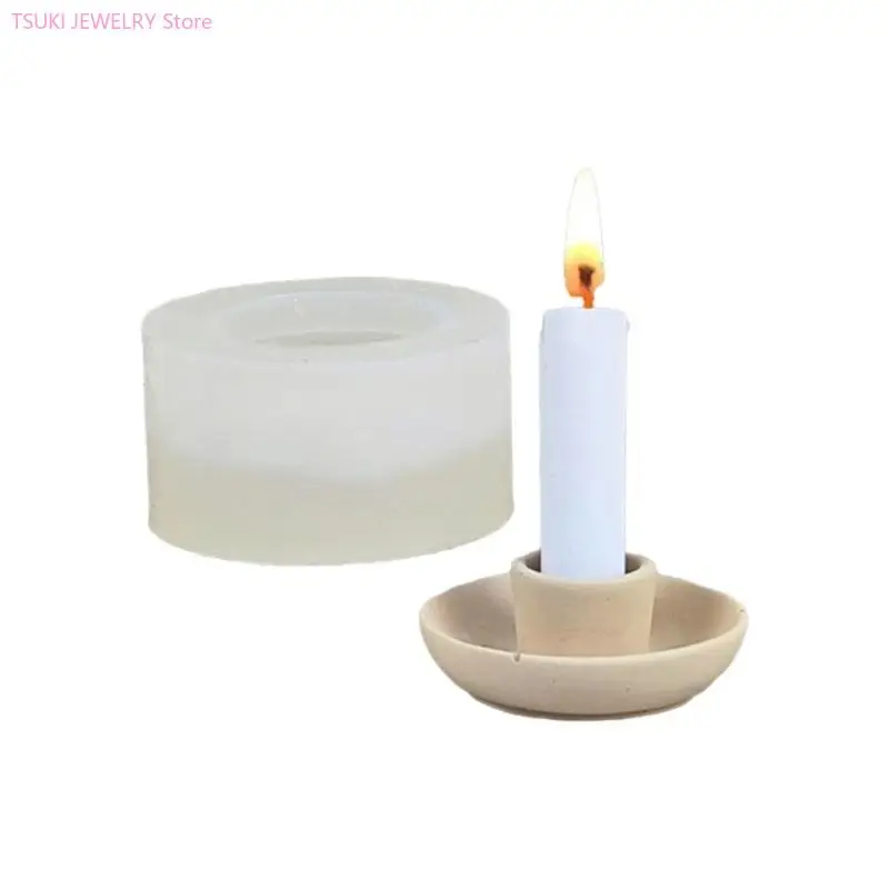 

62KE Hexagon Round Candlestick Silicone Molds DIY Crafts Plaster Mold Table Ornament Mould Tealight Holder Mold