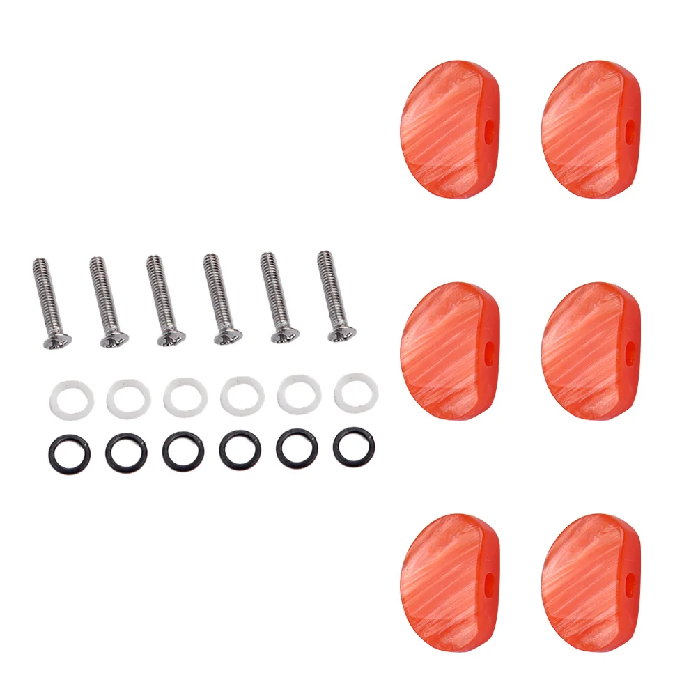 

6Pcs Vintage Guitar Tuning Pegs Machine Heads Acrylic Buttons for Acoustic Guitars 22.5mm Gc805 String Fixing Sound Improvement