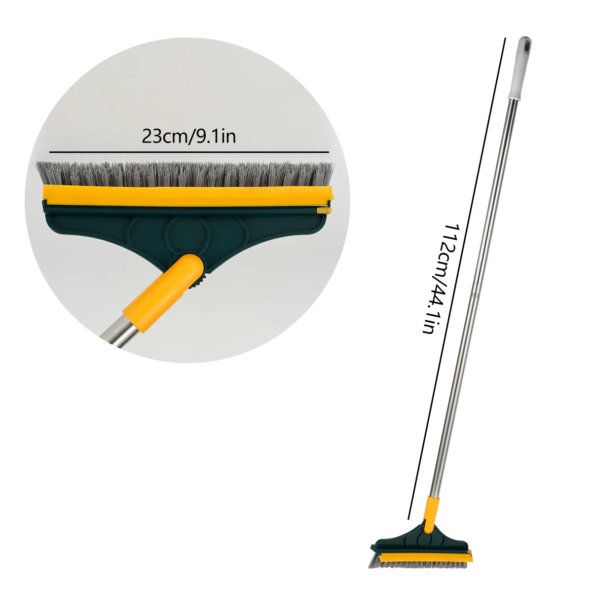 Floor Cleaning Brush With Silicone Scraper Adjustable Long Handle Floor Brush Magic Broom for Household Bathroom Cleaning Tool