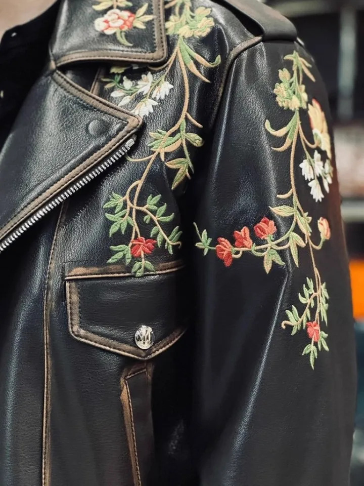 High Quality Men Genuine Leather Jacket Luxury Vintage Italian