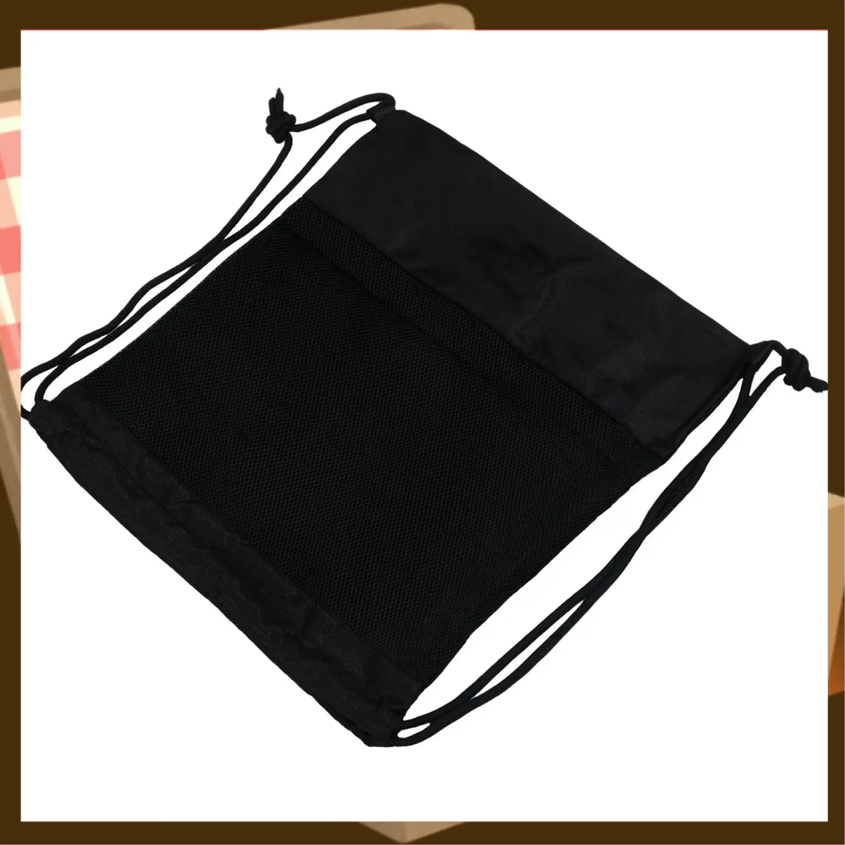 2X Outdoor Women Men Nylon Black Ultralight Backpack Football Basketball Bag String Drawstring Sport Bags(Big)-AA85