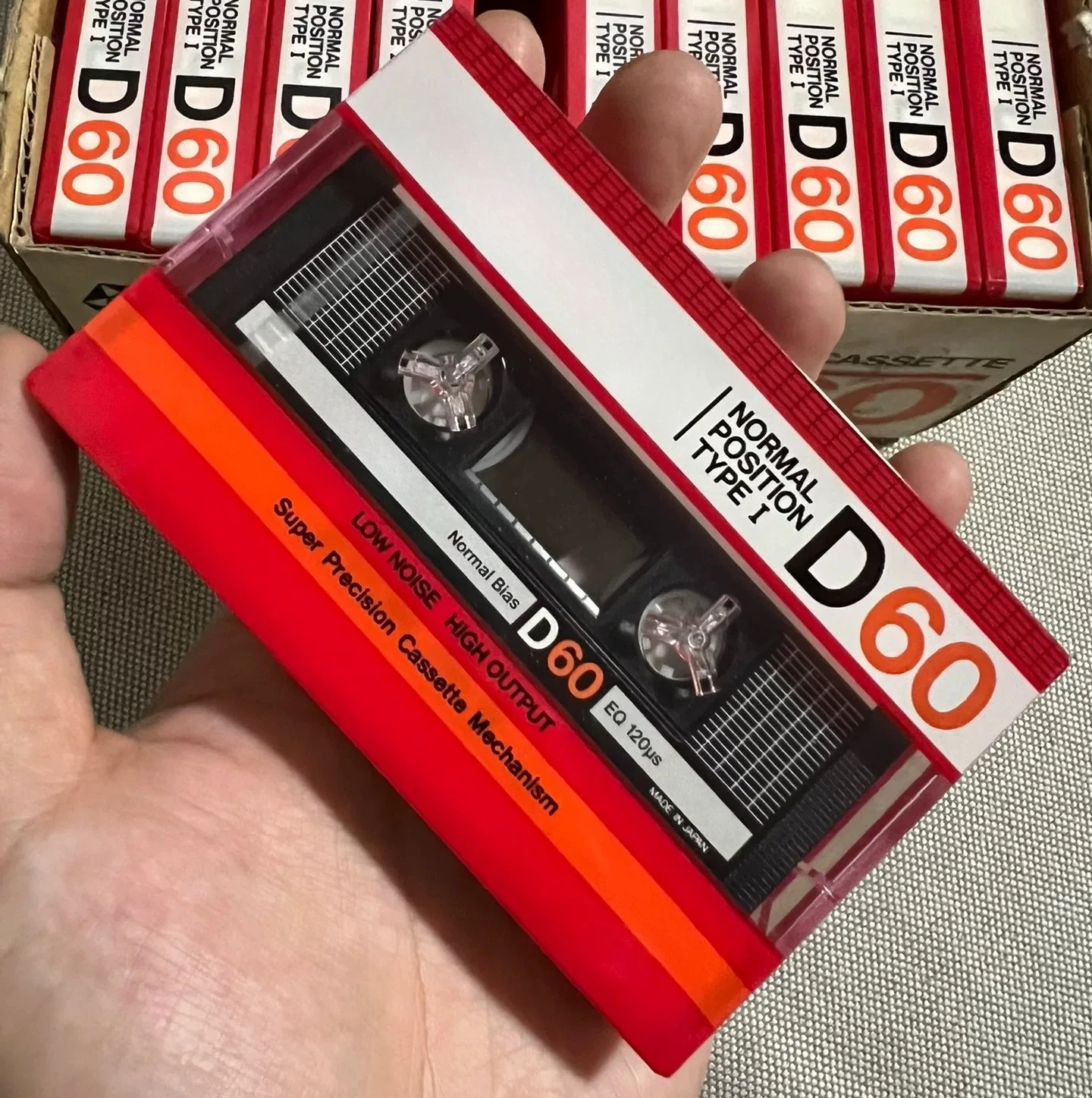 Cinta adhesiva en blanco para TDK D60, nueva, sin abrir, edición de 1985, en buen estado