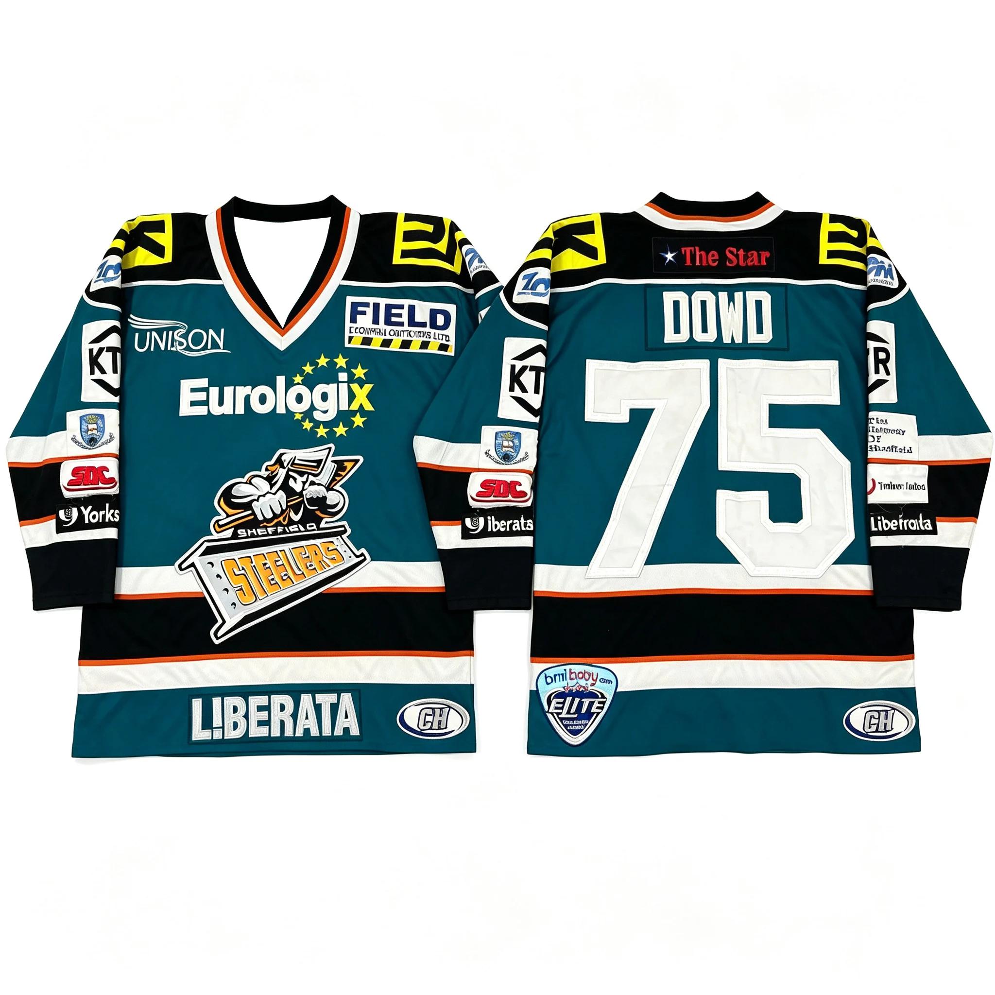 Sheffield Steelers Ice Hockey Shirt EIHL Jersey #75 Men's Jersey 3D Print Long Sleeve Quick-Dry T-Shirt Unisex top