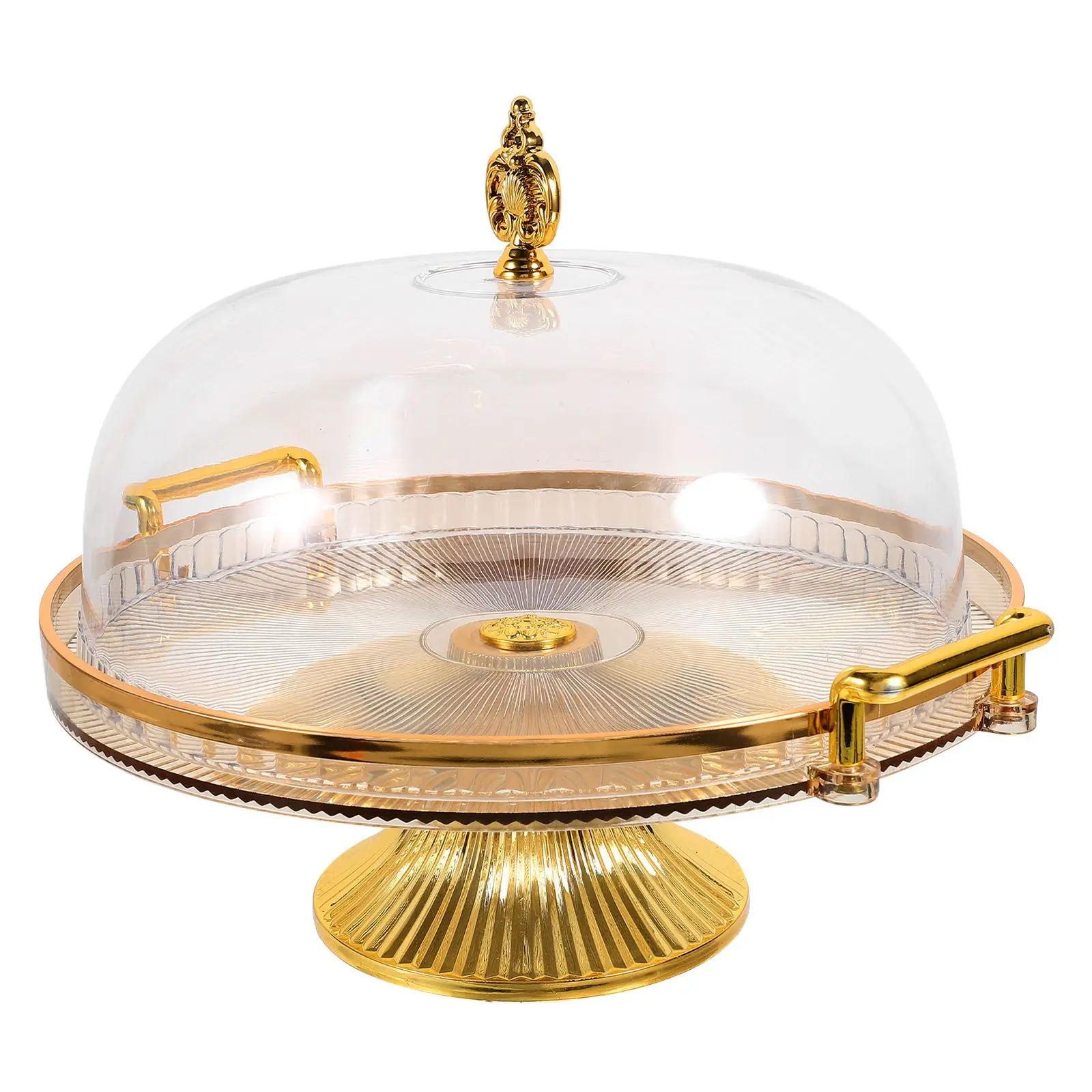 

Luxury Cake Stand Display Plate Dessert Snack Tray Transparent Holder White Color High Foot Self- Home
