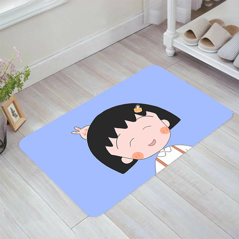 C-Chibi Maruko Chan Cartoon Floor Mat Carpets Kitchen Carpet Home Room Rugs Doormat Entrance Door Balcony Foot Rug Mats Bathroom