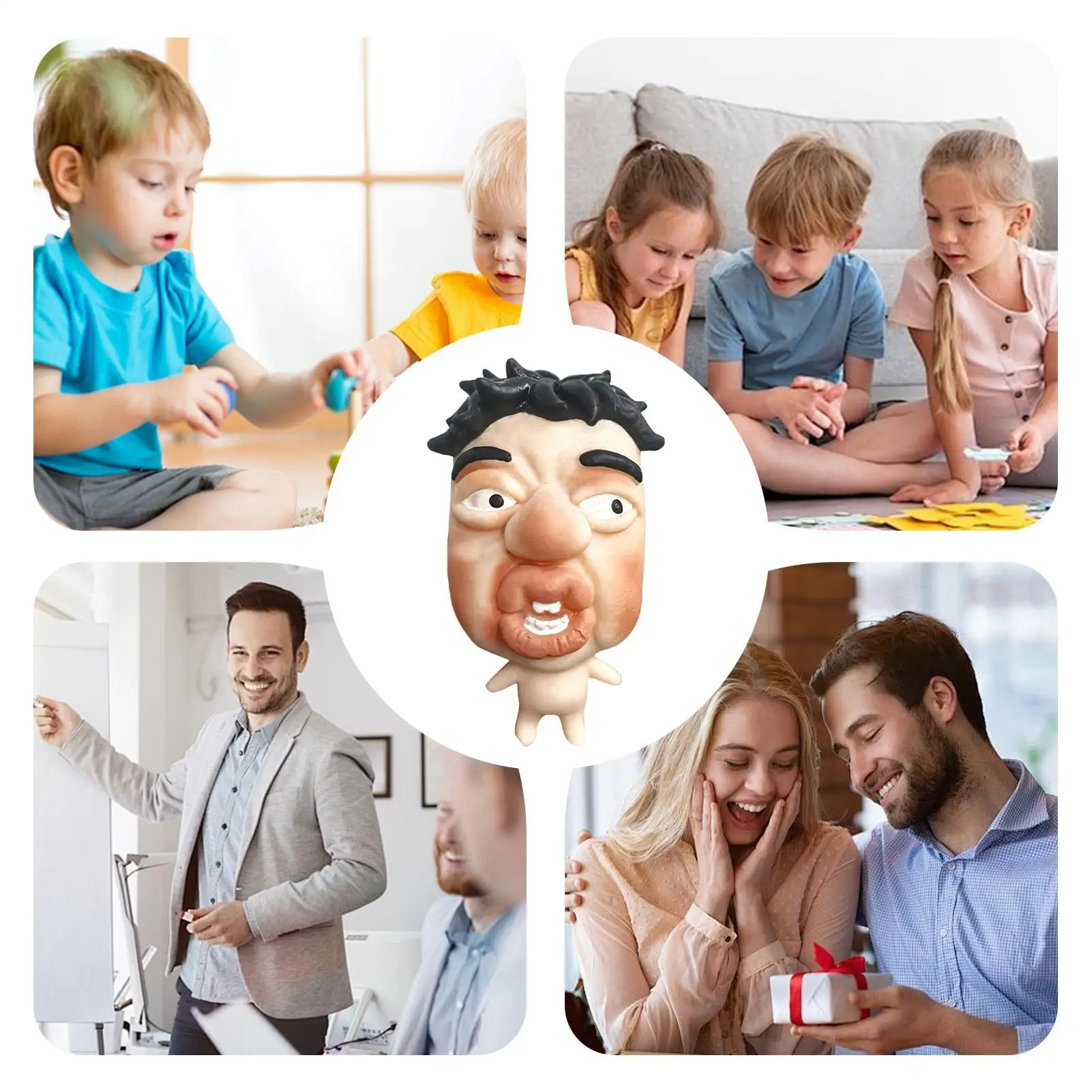 Quetschspielzeug für Kinder, große Gesichtsform, weiches Stressabbau-Zubehör, Stressabbau-Spielzeug für Kinder, Teenager, Erwachsene, Studium, Arbeiten