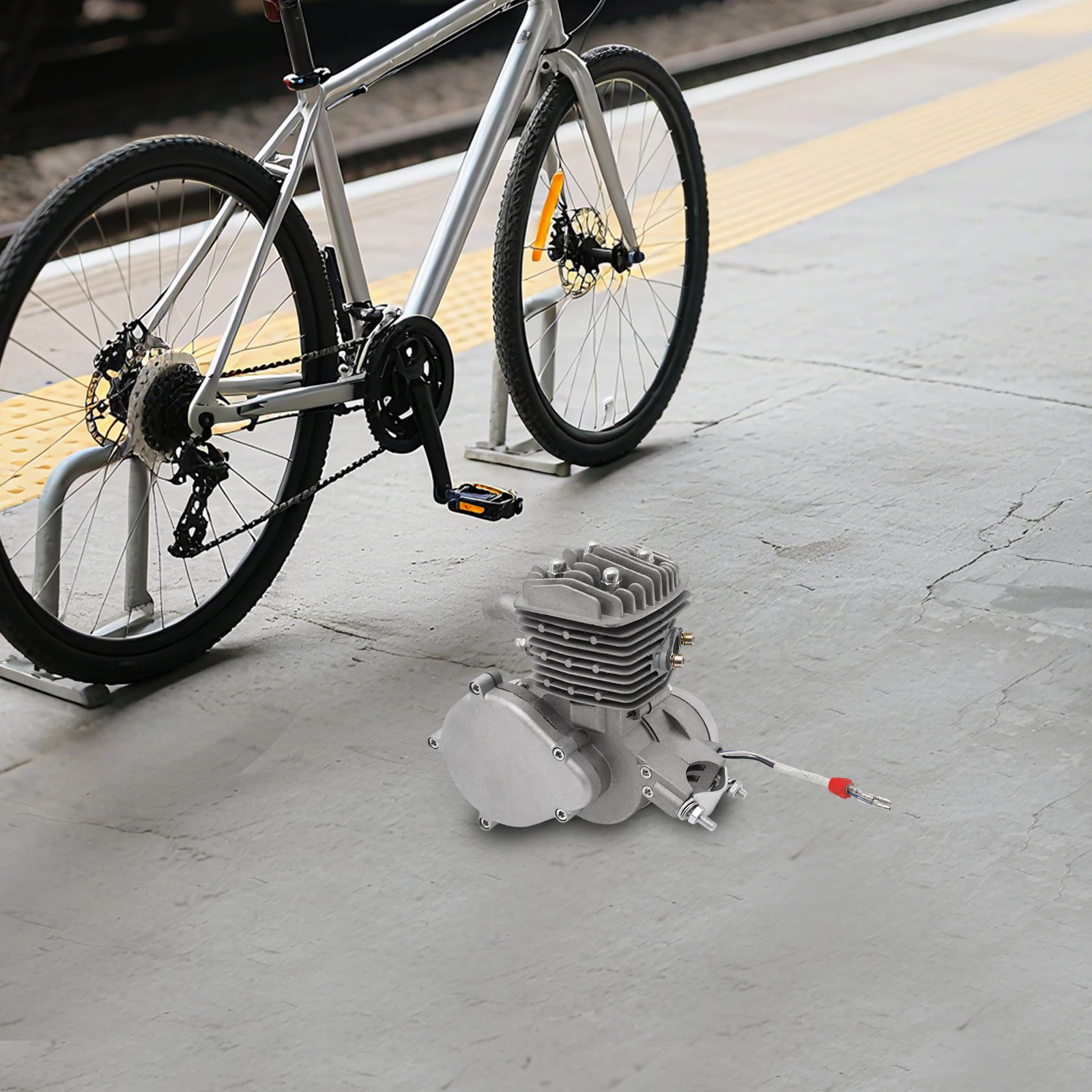 80cc 2-Stroke Pedal Bicycle Engine, Fuel Motorized Bicycle, 1.85kw Bike Transmission Motor CDI Ignition Cylinder Engine