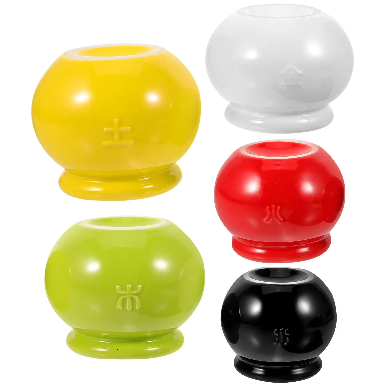 5Pcs Ceramic Cupping Cups Fire Therapy Muscle Relaxation Back Suction Cups Vacuum Cupping Tool Home Massage Supplies - view 4