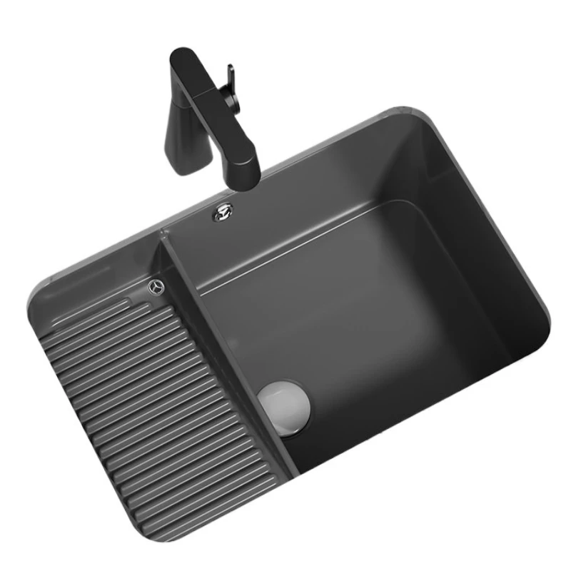 

Nordic gray ceramic under-counter basin laundry basin with rubbing board wash basin household bathroom