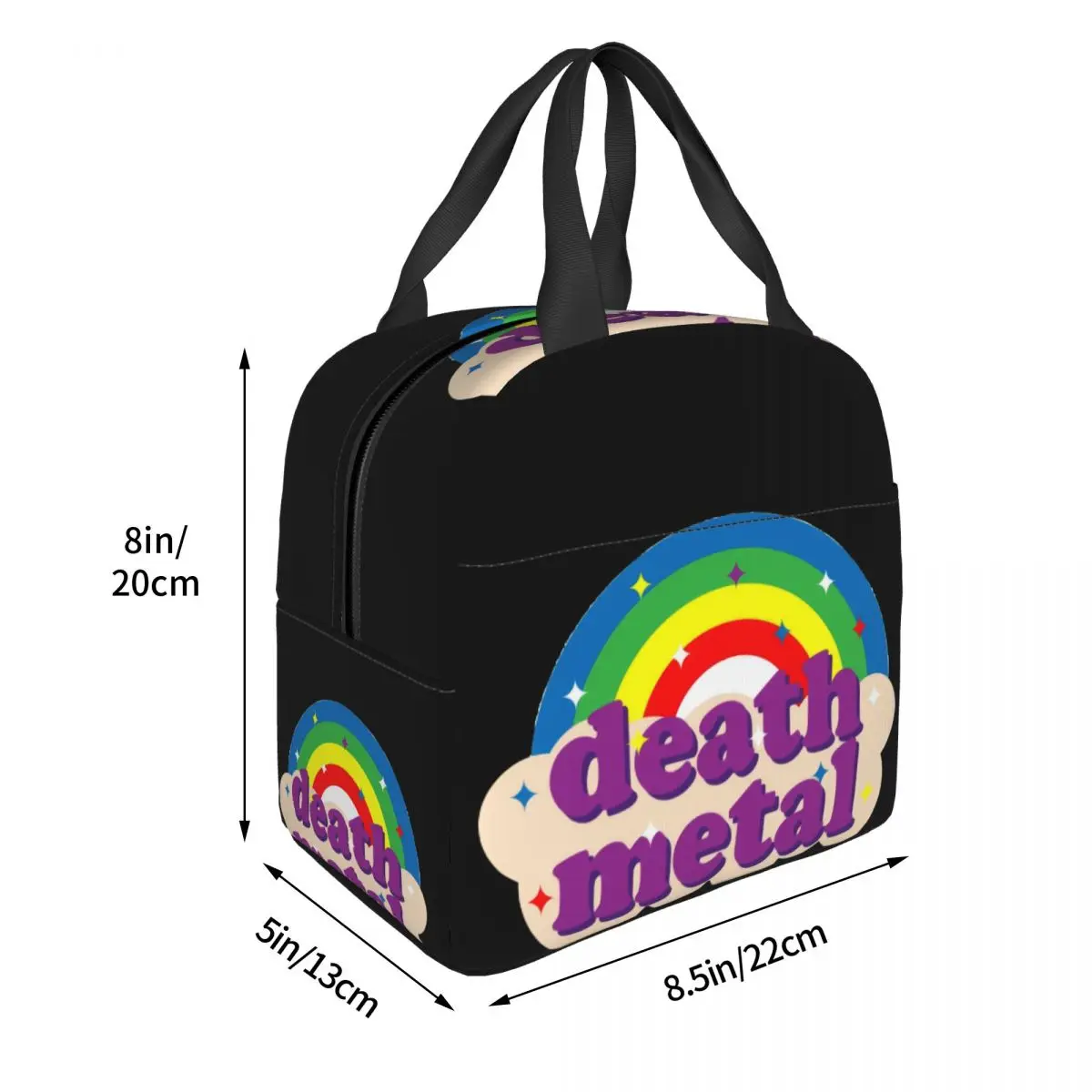 Bolsa de almuerzo de Metal Death Unisex, fiambrera portátil con aislamiento, Bento Box para alimentos