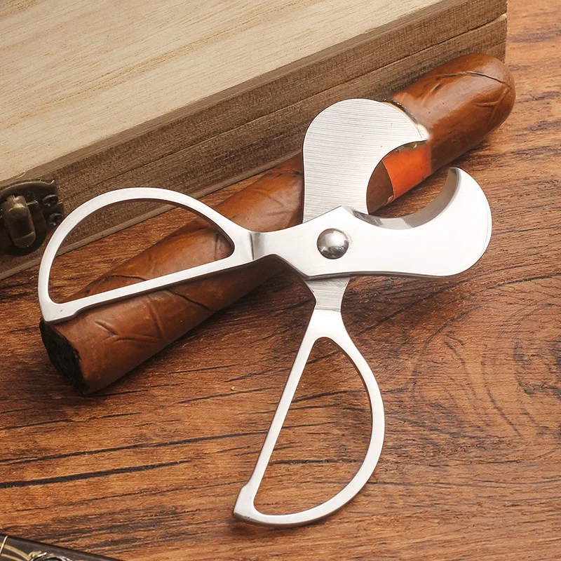 Stainless Steel Cigar Cutter Portable Cigar Scissors Cigar Clipper Knife Accessories Smoking Tools view 3