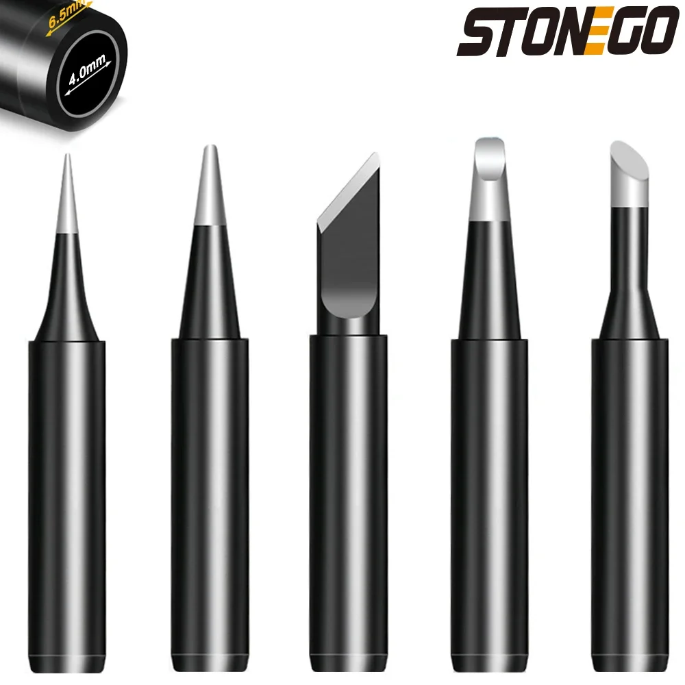 

STONEGO Soldering Iron Tips Soldering Bits Black Alloy Plating Suitable for 900M, 936, 937, 938, 969, 8586, 852D