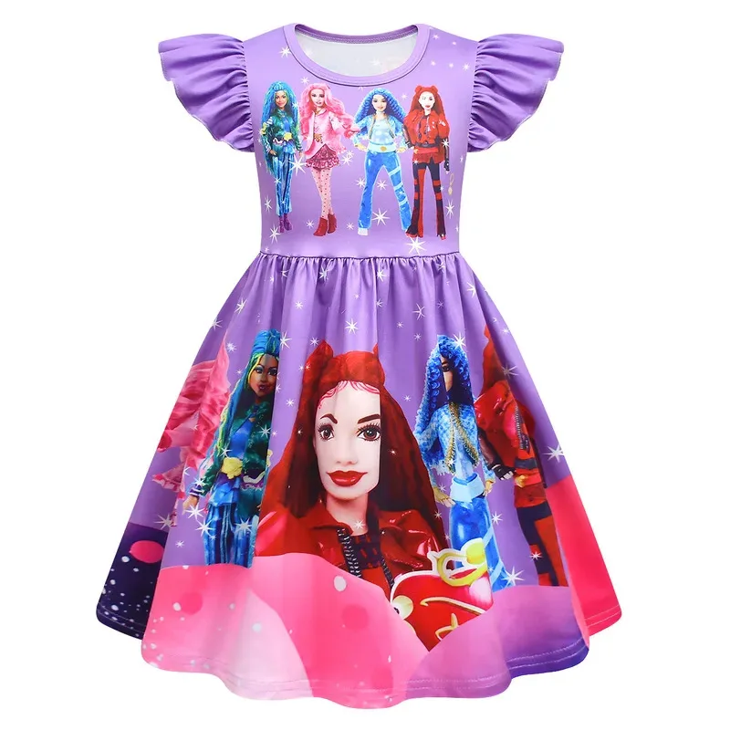 2025 11 2024 Kinder Descendantsing Kleidung Baby Mädchen Cosplay Rot und ihre Freunde Kleid Karneval Geburtstag Party Kinder C