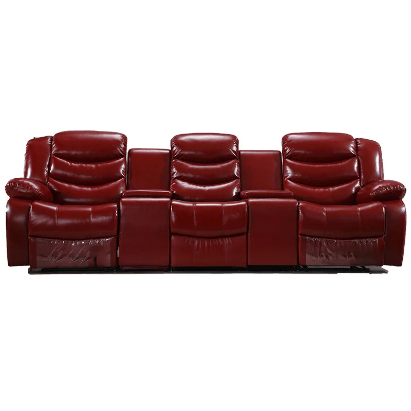 //USB Interface PU Leather Three Seat Sofa Modern Simple Wooden Legs Home Living Room Multifunctional Leisure Furniture