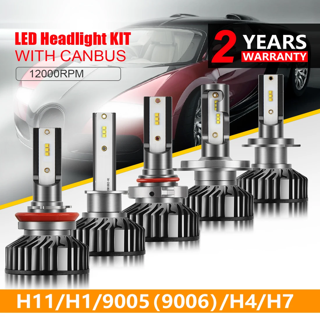 

HL 2pcs LED H4 H7 Headlight Bulbs H3 9006 9005 Fog Lamps High and Low Beams LED Light Bulbs 6000K 3000K for Cars Motorcycle 12V
