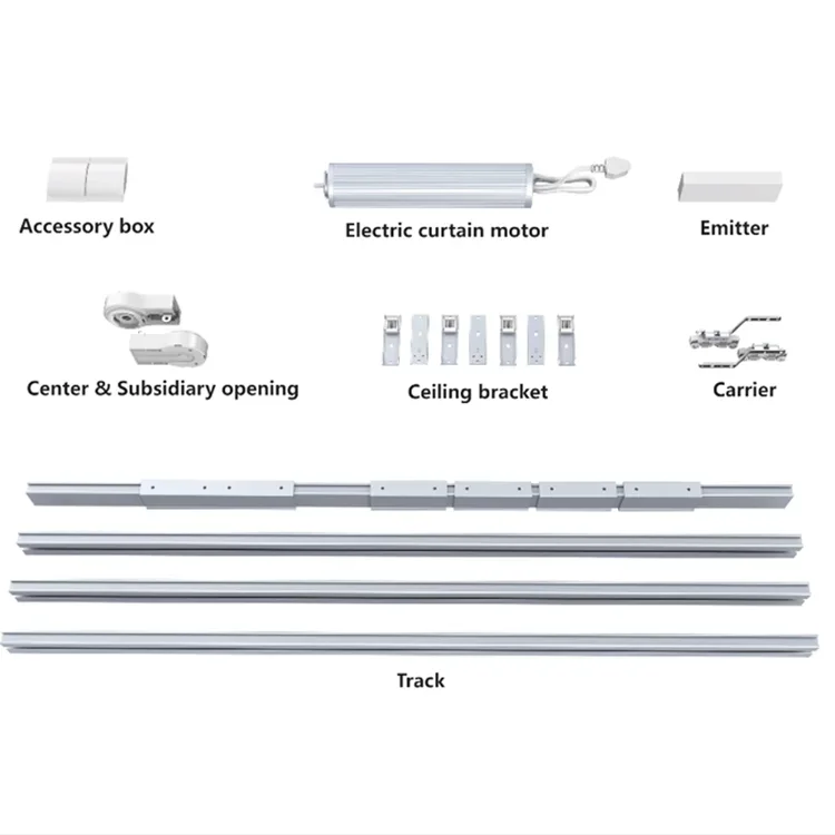 Zigbee Tuya smart curtain kit drapes Quick assemble Motorized curtain track kit