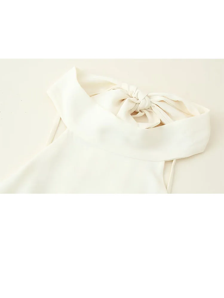 فستان HH ذو طيات صغيرة للنساء لربيع وصيف جديد بخصر عالٍ وحاشية على شكل حرف A فستان أنيق أنيق للمكتب إلى الأمام