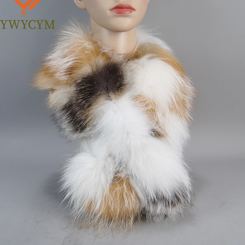 

Men Women Genuine Fox Fur Scarf 100% Real Natural Fox Fur Collar Scarves Wraps Good Quality Fur Ring Muffler