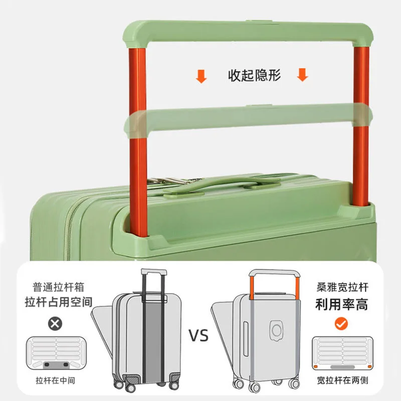 Men's and women's luggage New 20 "boarding box front opening small password suitcase 24"