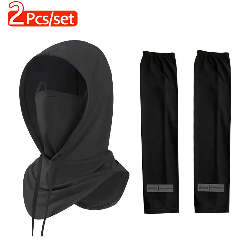 

2 шт. дышащая маска на всю голову и комплект рук унисекс, летняя охлаждающая длинная Балаклава, маска для лица, чехол на шею для езды на велосипеде, рыбалки