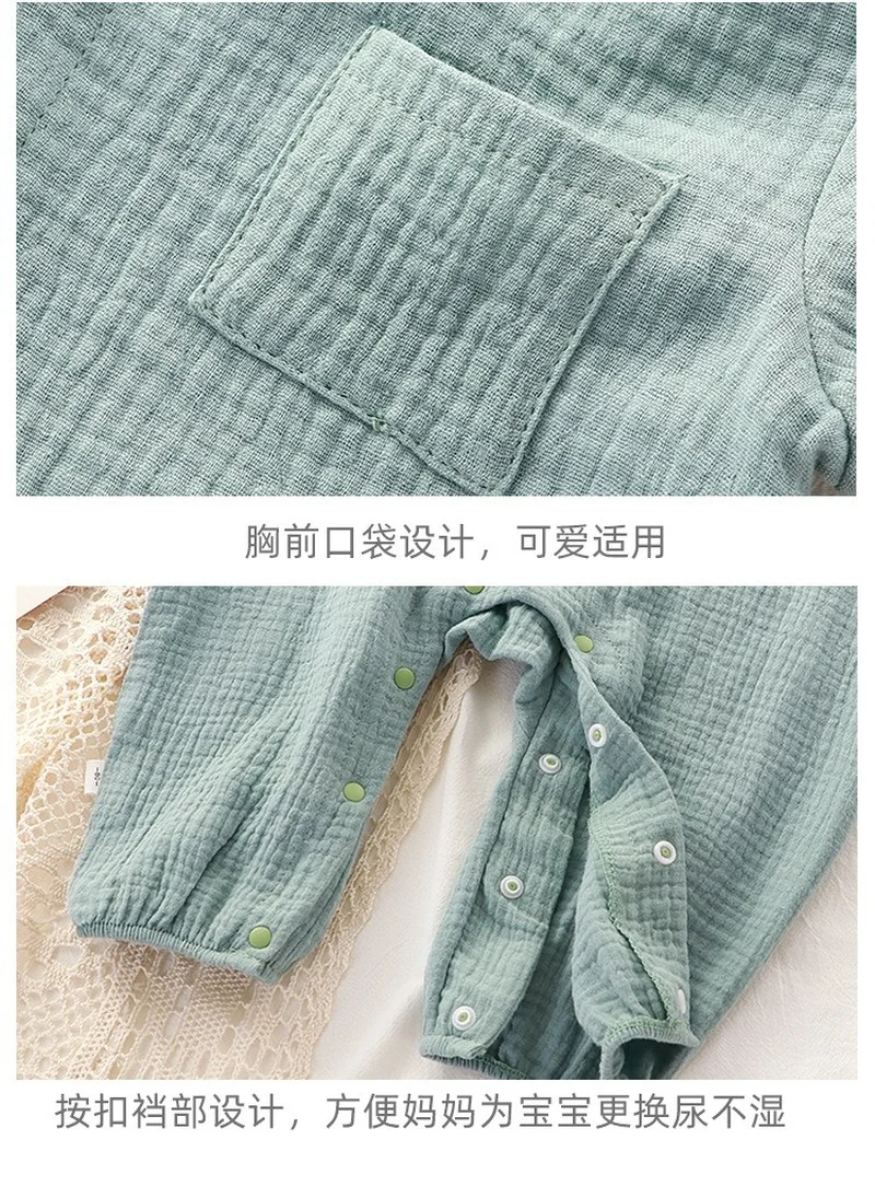 Baby Clothing Sets Muslin Jumpsuits Cotton Gauze Romper+Hat Onepiece Jumper Grows Growing Macacão Infantil Mamelucos Outfit