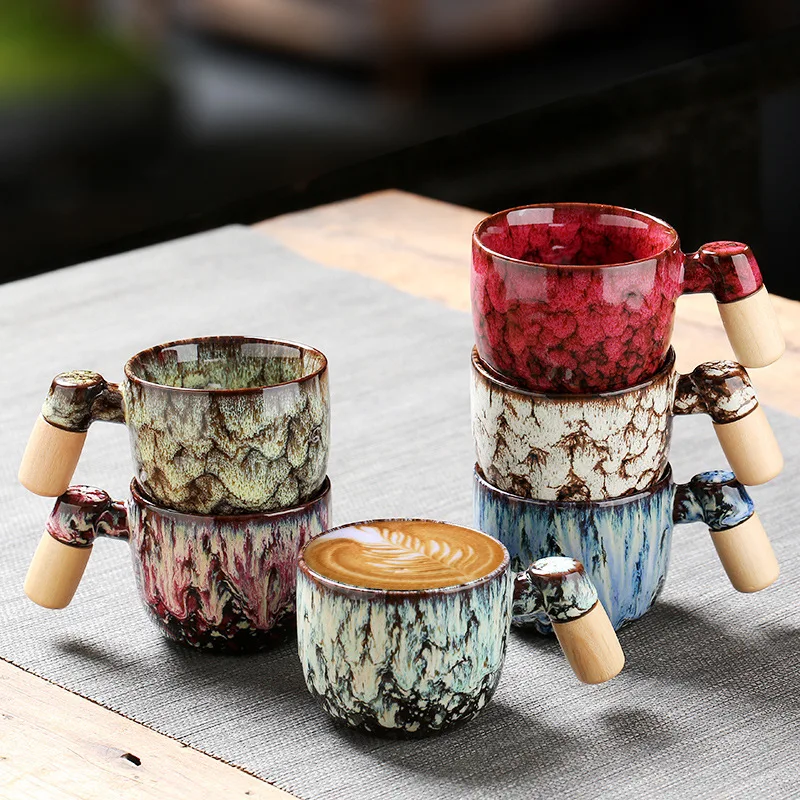 Wooden Handle Dehua Kiln Tea Simple Coffee Small Water Single Cup Business Gift Ceramic Mug