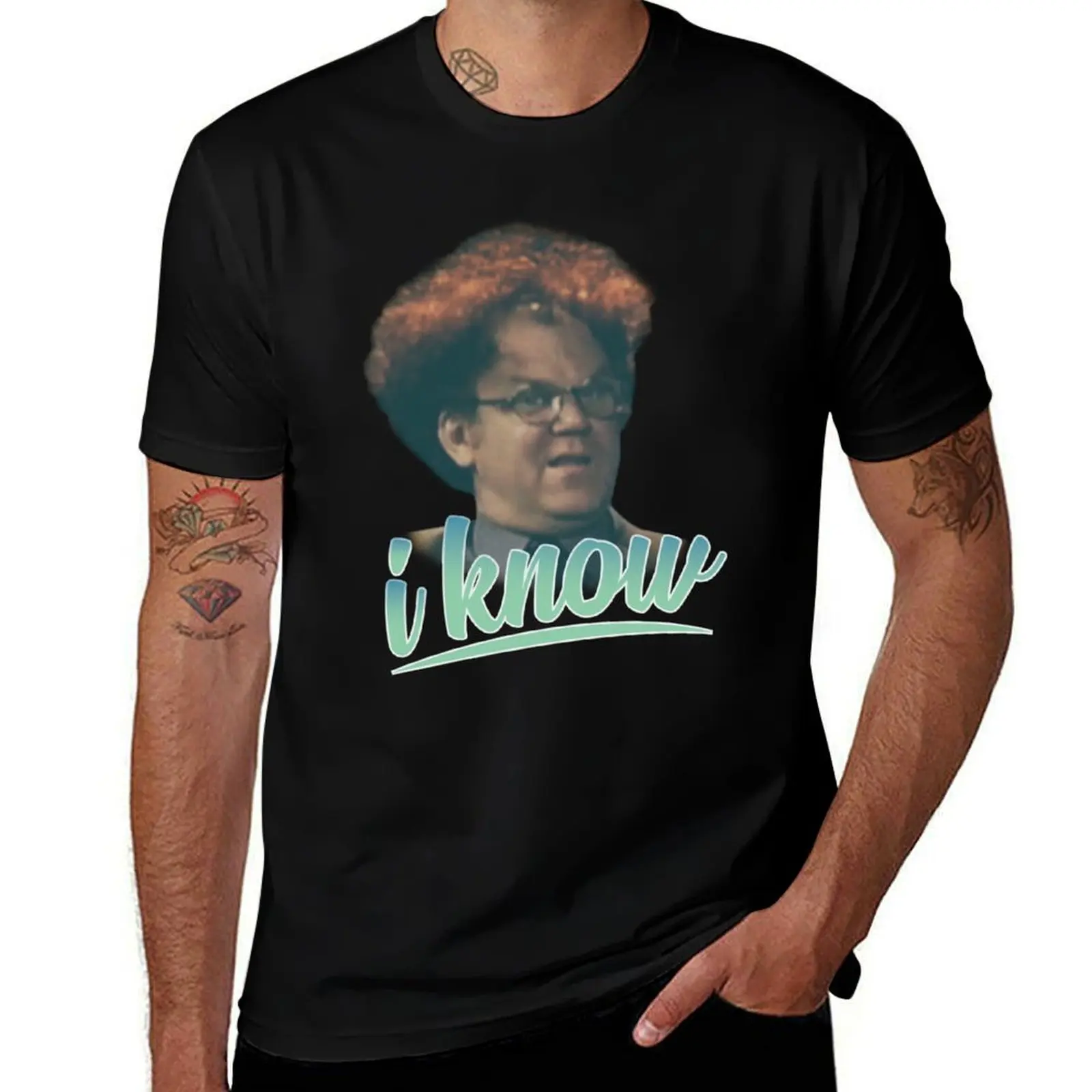 ドクター・スティーブ・ブルー「アイ・ノウ」Tシャツ メンズ グラフィック 面白いTシャツ メンズパック ホワイト メンズTシャツ ヘビーコットンTシャツ