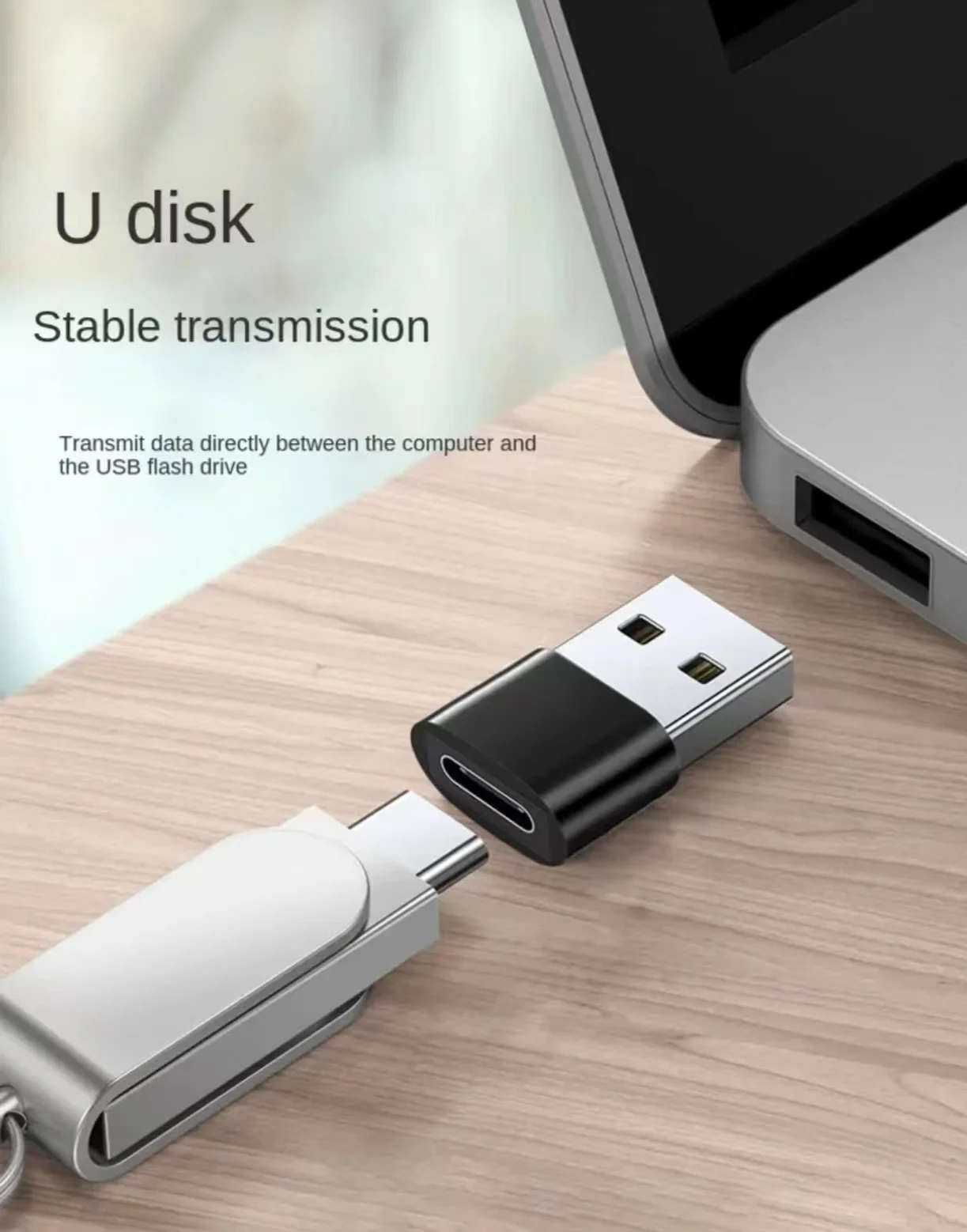 2.0 Type-C OTG USB zu USB-C Adapter Langlebige Metallkonstruktion Universelle Kompatibilität für iPhone iPad Samsung S23 IWatch AirPods – Detail 8