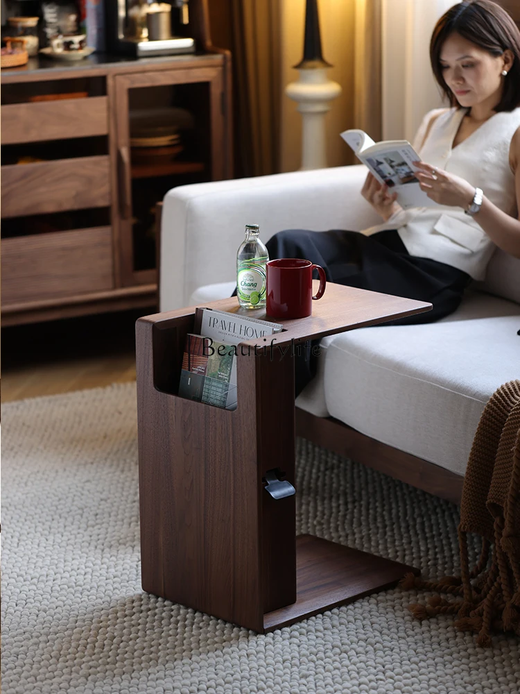 

*North American Black Walnut Nordic Lifting Solid Wood Small Coffee Table Minimalist