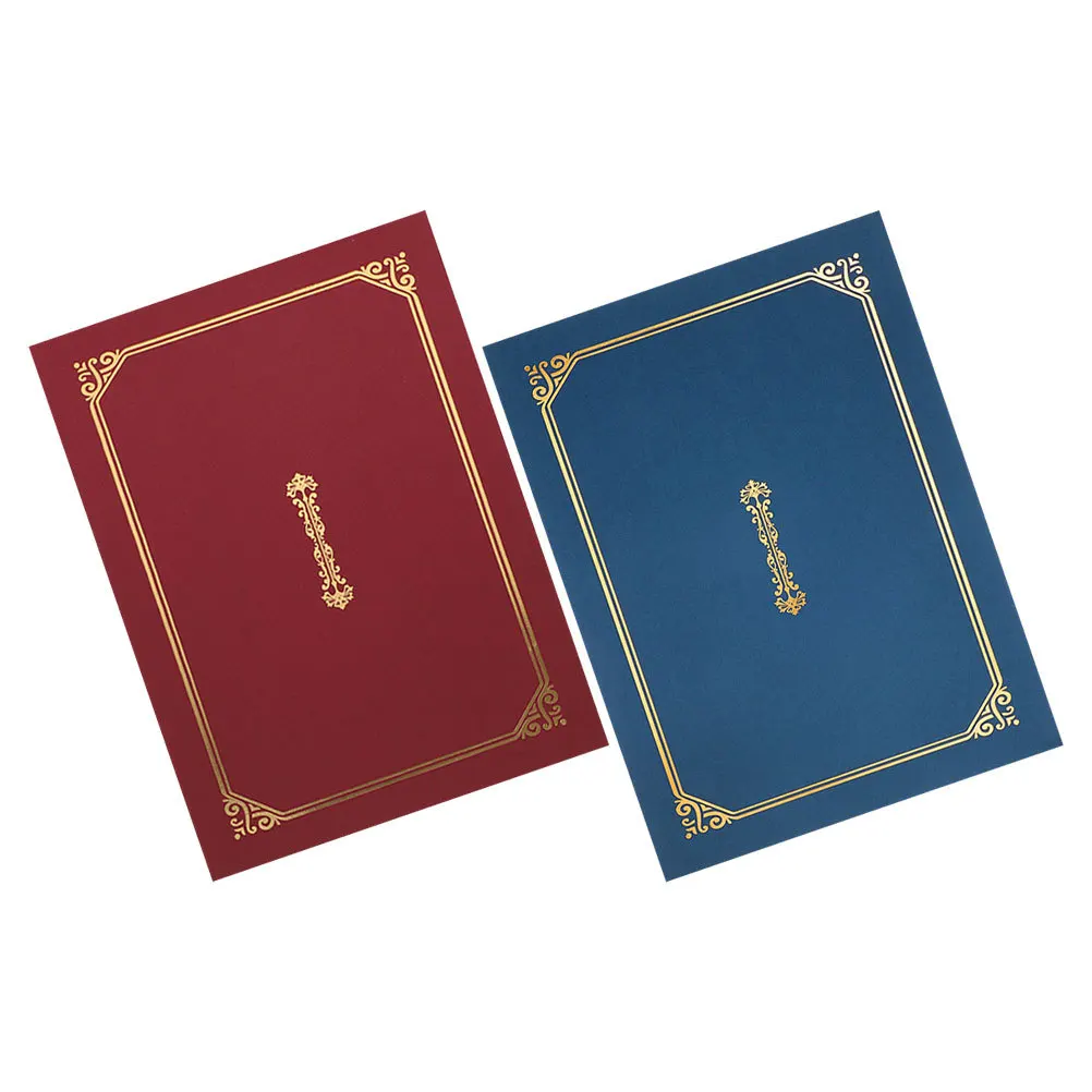 2 Stuks A4 Goud Gestempeld Diploma Houder Vintage Europese Stijl Middelbare School Award Certificaten Brief Sized Enveloppen