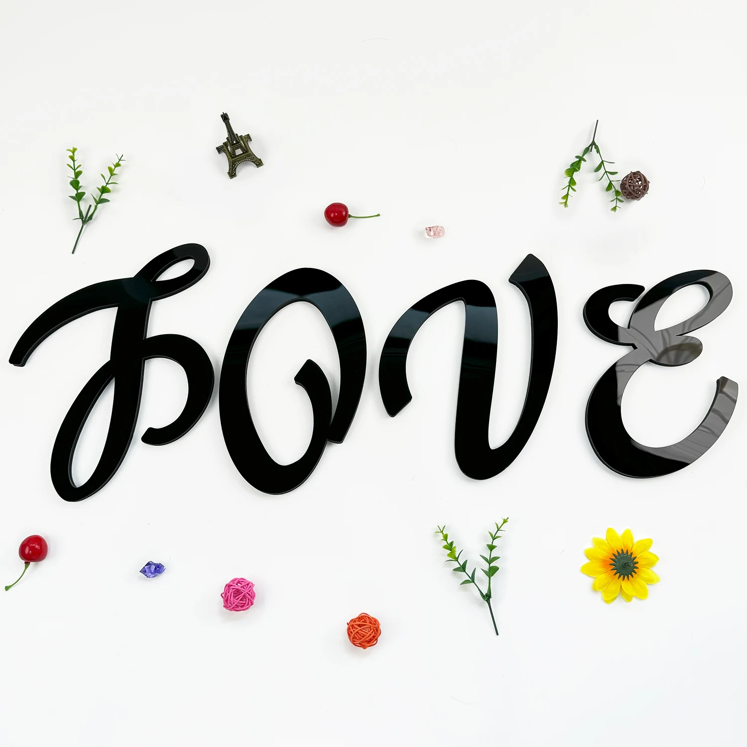 حجم كبير 20 سنتيمتر أسود ثلاثية الأبعاد الاكريليك مرآة سطح الخط الفني الإنجليزية رسائل ملصقات جدار ديكور المنزل الأبجدية الفن صور مطبوعة للحوائط #4