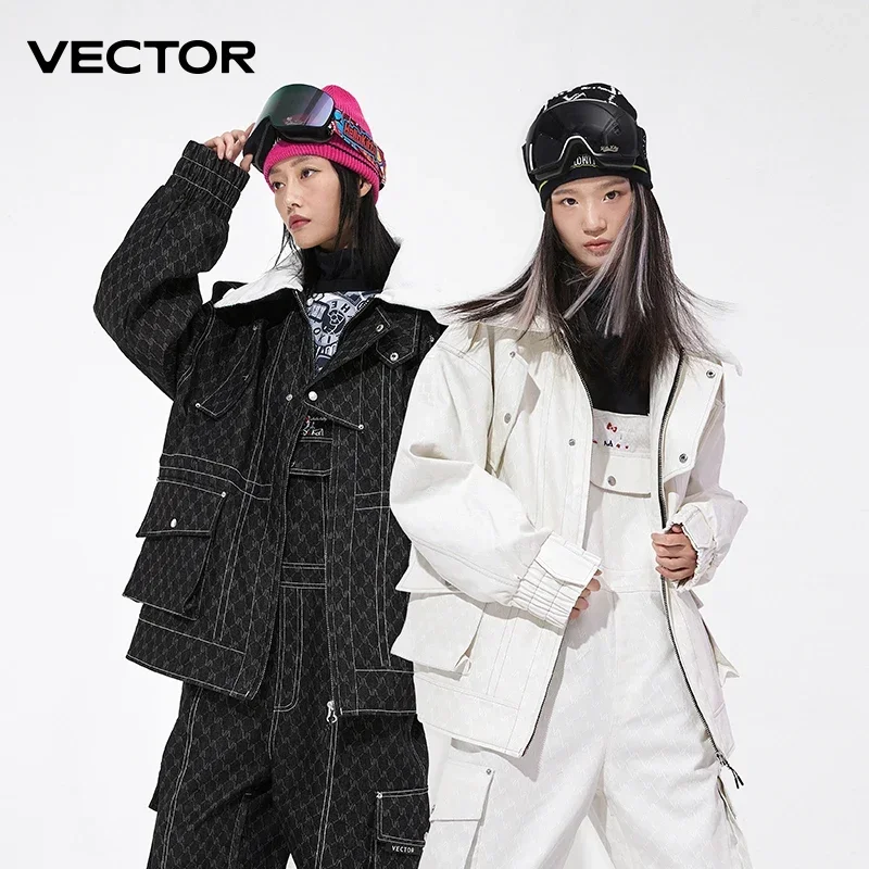 

VECTOR cowboy ski suit Women Man fashion skis suit Thickened thermal insulation waterproof windproof equipment suit Women